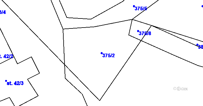 Parcela st. 375/2 v KÚ Vrchotice, Katastrální mapa