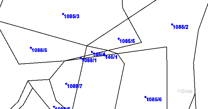 Parcela st. 146/1 v KÚ Vrchotice, Katastrální mapa