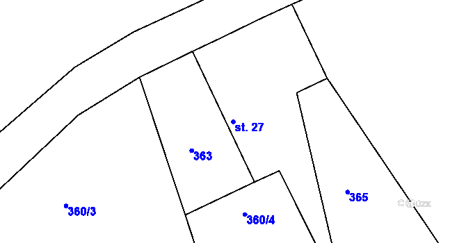 Parcela st. 27 v KÚ Rudoltice u Vrchotových Janovic, Katastrální mapa