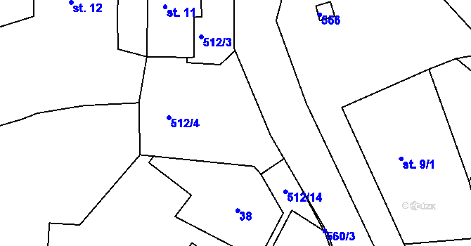 Parcela st. 36 v KÚ Rudoltice u Vrchotových Janovic, Katastrální mapa