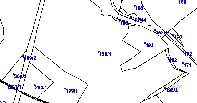 Parcela st. 196/1 v KÚ Rudoltice u Vrchotových Janovic, Katastrální mapa