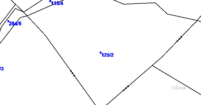 Parcela st. 125/2 v KÚ Rudoltice u Vrchotových Janovic, Katastrální mapa