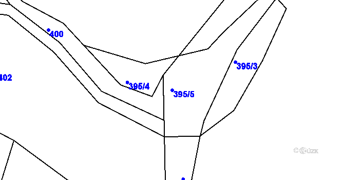 Parcela st. 395/5 v KÚ Rudoltice u Vrchotových Janovic, Katastrální mapa