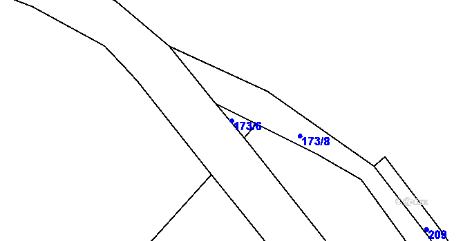 Parcela st. 173/6 v KÚ Vrchotovy Janovice, Katastrální mapa