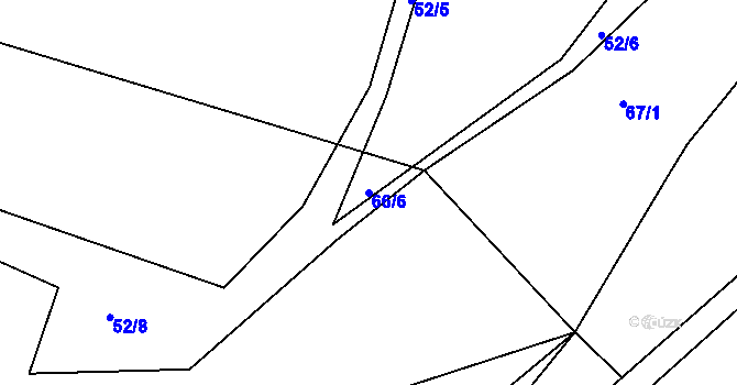 Parcela st. 66/6 v KÚ Vrchotovy Janovice, Katastrální mapa