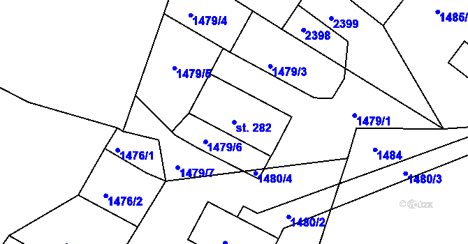 Parcela st. 282 v KÚ Vrchotovy Janovice, Katastrální mapa