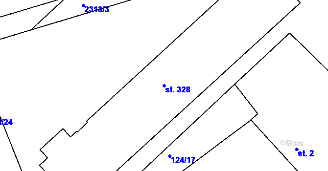 Parcela st. 328 v KÚ Vrchotovy Janovice, Katastrální mapa