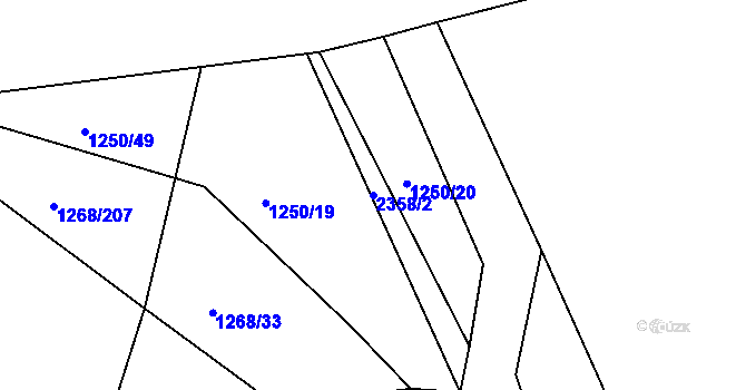 Parcela st. 2358/2 v KÚ Vrchotovy Janovice, Katastrální mapa