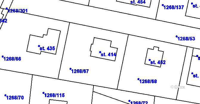 Parcela st. 414 v KÚ Vrchotovy Janovice, Katastrální mapa