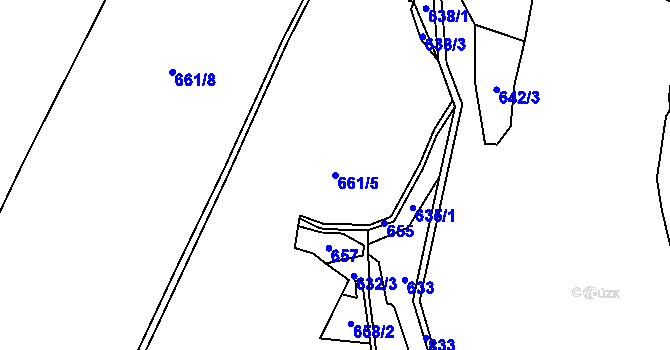 Parcela st. 661/5 v KÚ Vrchovany, Katastrální mapa