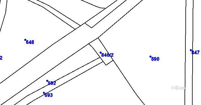 Parcela st. 846/2 v KÚ Vrchovany, Katastrální mapa