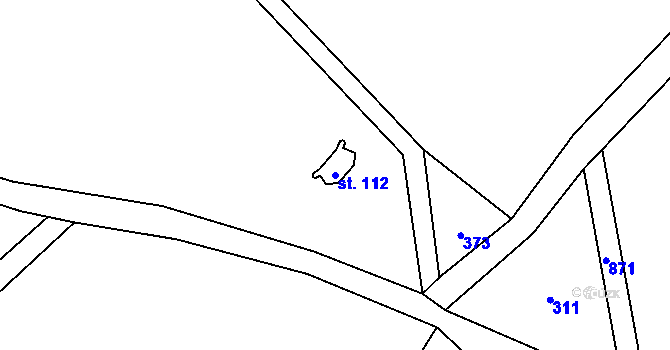 Parcela st. 112 v KÚ Vrchovany, Katastrální mapa
