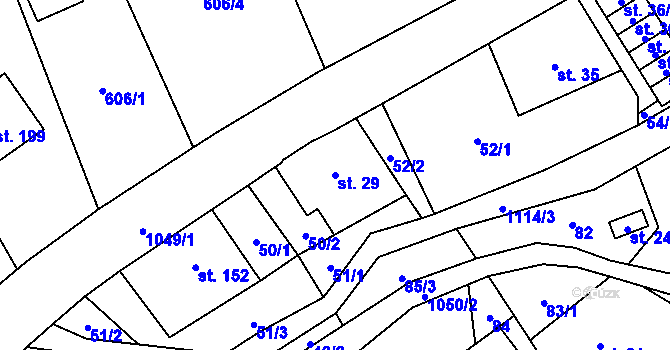 Parcela st. 29 v KÚ Vrchovina, Katastrální mapa