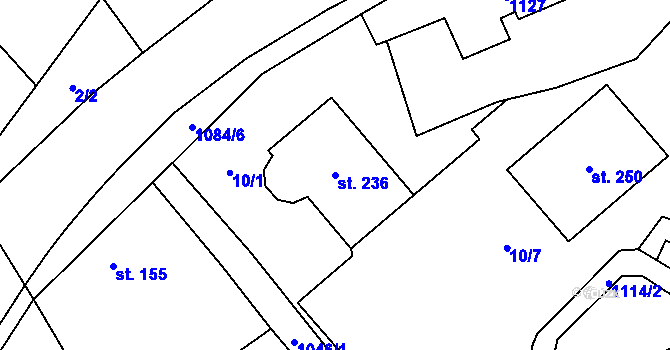 Parcela st. 236 v KÚ Vrchovina, Katastrální mapa