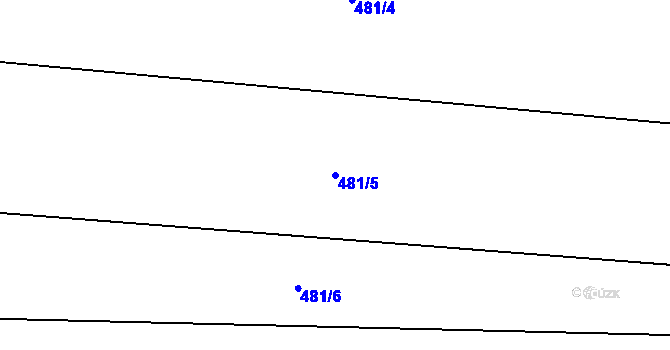 Parcela st. 481/5 v KÚ Vrchoviny, Katastrální mapa