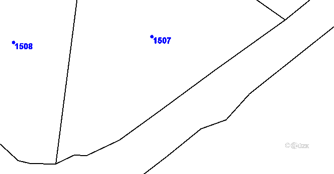 Parcela st. 210/15 v KÚ Vrchy, Katastrální mapa