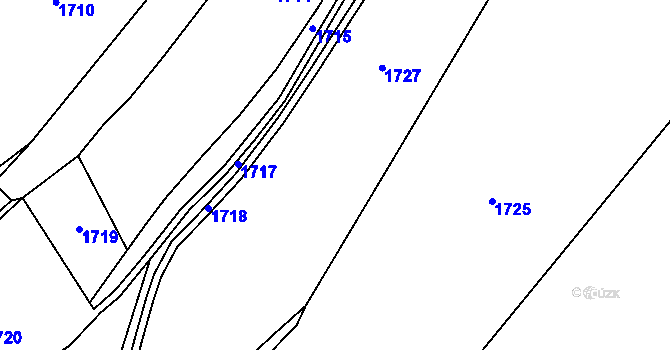 Parcela st. 823/23 v KÚ Vrchy, Katastrální mapa