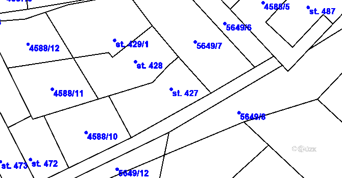 Parcela st. 427 v KÚ Vroutek, Katastrální mapa