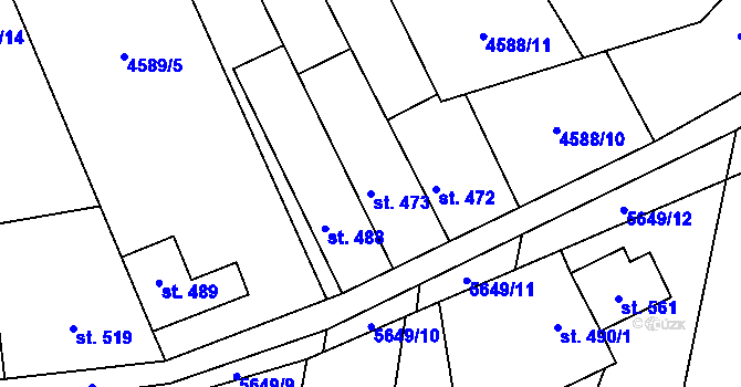 Parcela st. 473 v KÚ Vroutek, Katastrální mapa