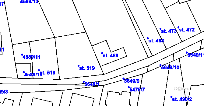 Parcela st. 489 v KÚ Vroutek, Katastrální mapa