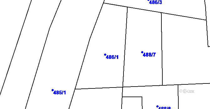 Parcela st. 486/1 v KÚ Vroutek, Katastrální mapa