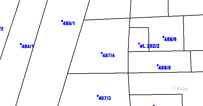 Parcela st. 487/4 v KÚ Vroutek, Katastrální mapa