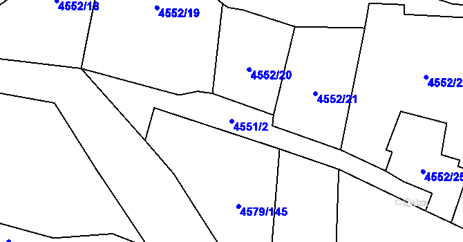 Parcela st. 4551/2 v KÚ Vroutek, Katastrální mapa