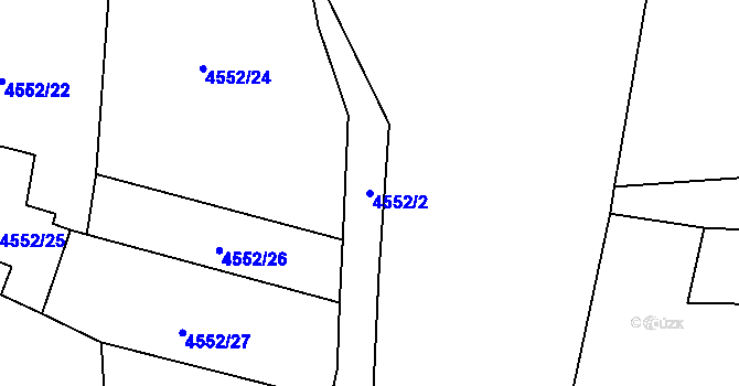 Parcela st. 4552/2 v KÚ Vroutek, Katastrální mapa