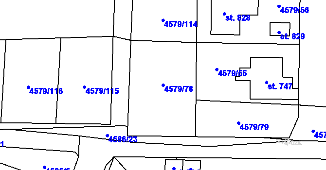 Parcela st. 4579/78 v KÚ Vroutek, Katastrální mapa