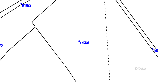 Parcela st. 113/6 v KÚ Kyjice, Katastrální mapa