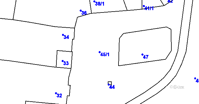Parcela st. 45/1 v KÚ Vrskmaň, Katastrální mapa