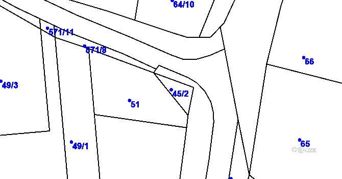 Parcela st. 45/2 v KÚ Vrskmaň, Katastrální mapa