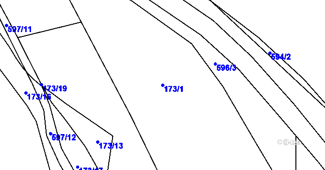 Parcela st. 173/1 v KÚ Vrskmaň, Katastrální mapa