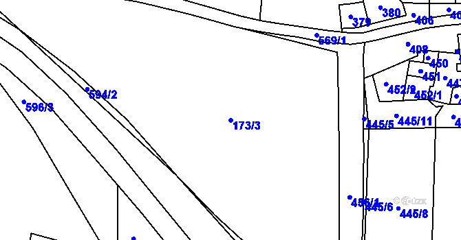 Parcela st. 173/3 v KÚ Vrskmaň, Katastrální mapa