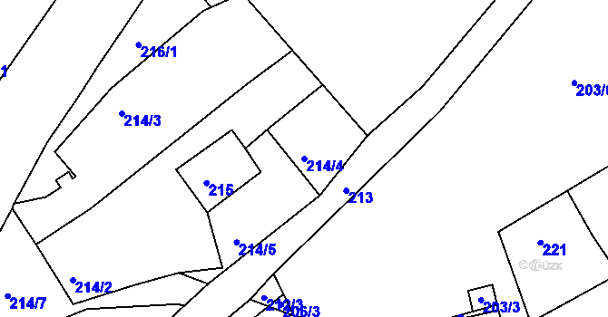 Parcela st. 214/4 v KÚ Vrskmaň, Katastrální mapa