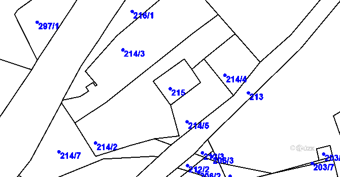 Parcela st. 215 v KÚ Vrskmaň, Katastrální mapa