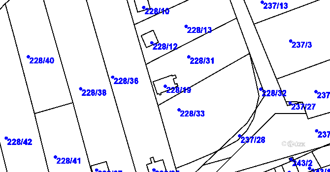 Parcela st. 228/19 v KÚ Vrskmaň, Katastrální mapa