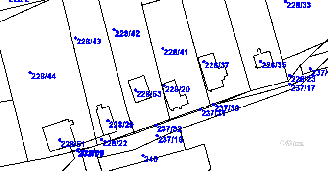 Parcela st. 228/20 v KÚ Vrskmaň, Katastrální mapa