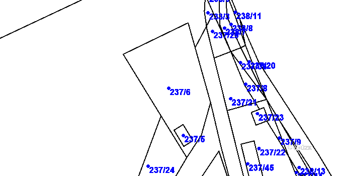 Parcela st. 237/6 v KÚ Vrskmaň, Katastrální mapa