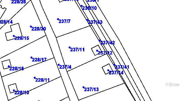 Parcela st. 237/12 v KÚ Vrskmaň, Katastrální mapa