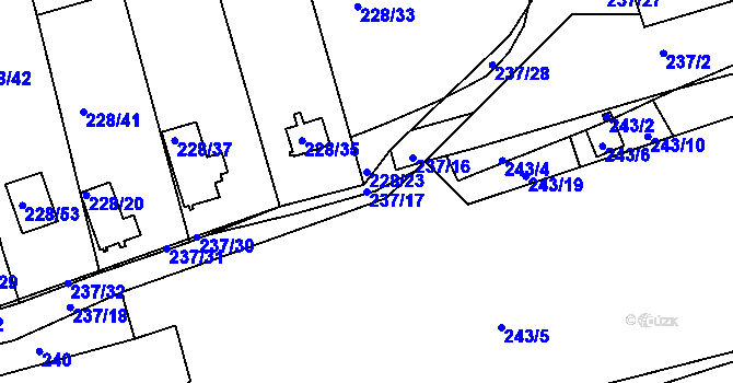 Parcela st. 237/17 v KÚ Vrskmaň, Katastrální mapa