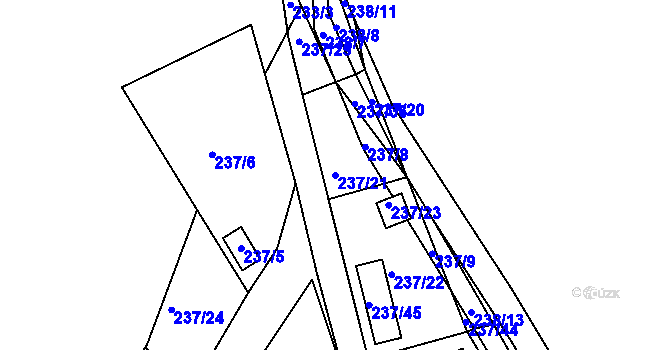 Parcela st. 237/21 v KÚ Vrskmaň, Katastrální mapa