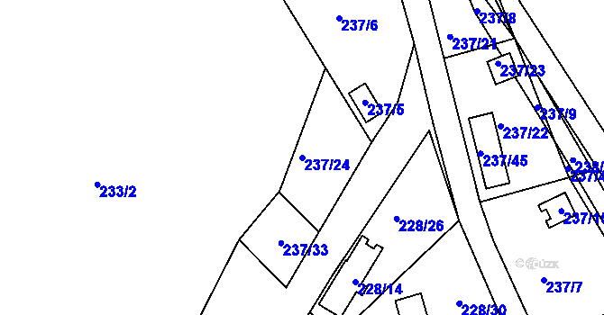 Parcela st. 237/24 v KÚ Vrskmaň, Katastrální mapa