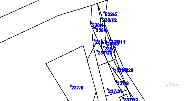 Parcela st. 237/29 v KÚ Vrskmaň, Katastrální mapa