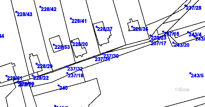 Parcela st. 237/30 v KÚ Vrskmaň, Katastrální mapa