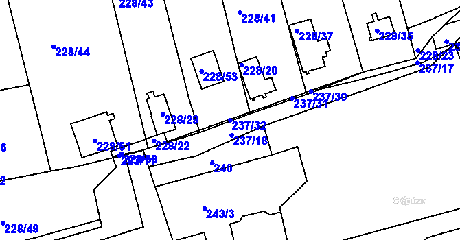 Parcela st. 237/32 v KÚ Vrskmaň, Katastrální mapa