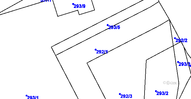 Parcela st. 292/1 v KÚ Vrskmaň, Katastrální mapa