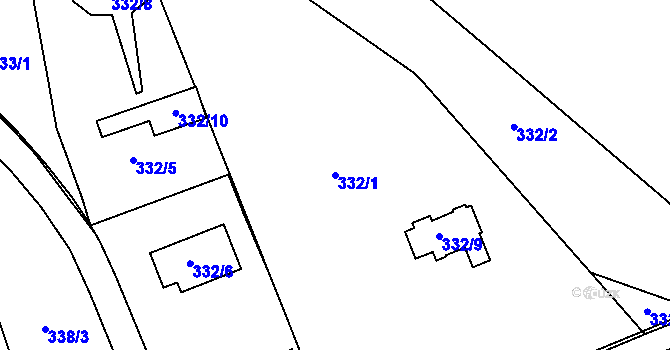 Parcela st. 332/1 v KÚ Vrskmaň, Katastrální mapa