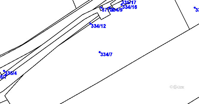 Parcela st. 334/7 v KÚ Vrskmaň, Katastrální mapa