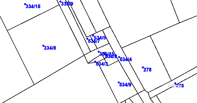 Parcela st. 335/15 v KÚ Vrskmaň, Katastrální mapa